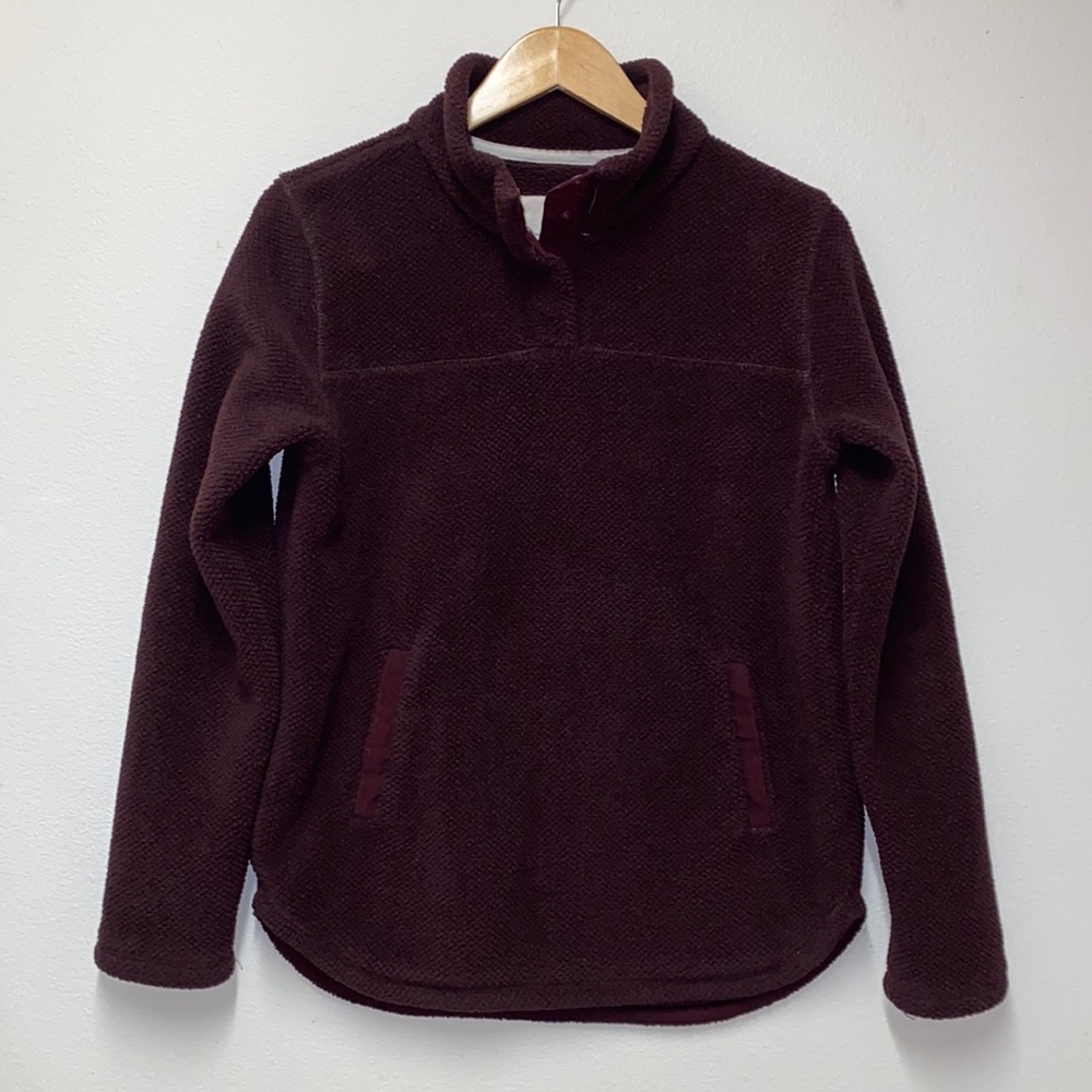 Fleece Sweater Sherpa Thread & Supply Burgundy Size Small